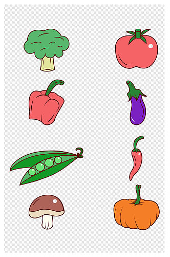 手绘卡通可爱蔬菜免扣素材设计元素副本