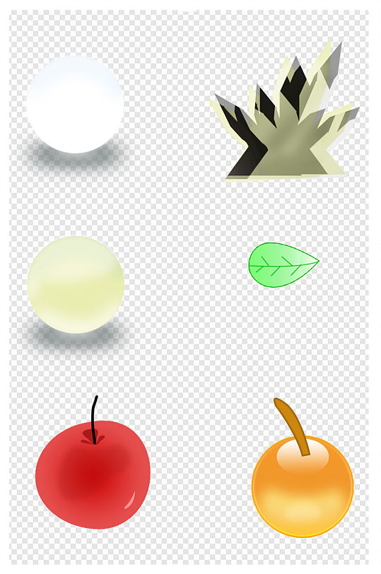 水晶球水晶水晶苹果水晶樱桃水晶树叶