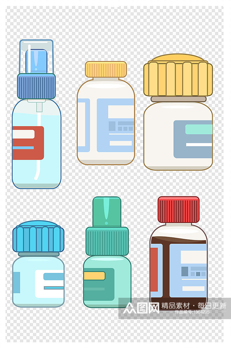 消毒酒精药瓶消毒液新冠肺炎宣传海报素材