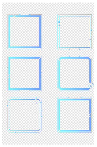 科技边框渐变几何装饰边框科技风素材
