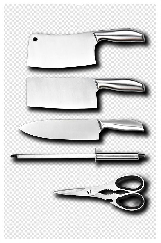 厨房刀具组合砍骨刀切菜刀水果刀磨刀棒剪刀