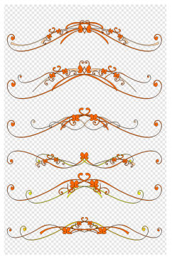 欧式橙黄色花纹纹底花边边框装饰设计