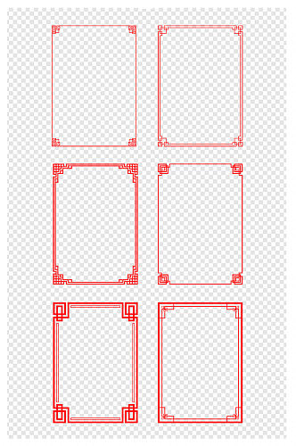 中国风红色方形边框