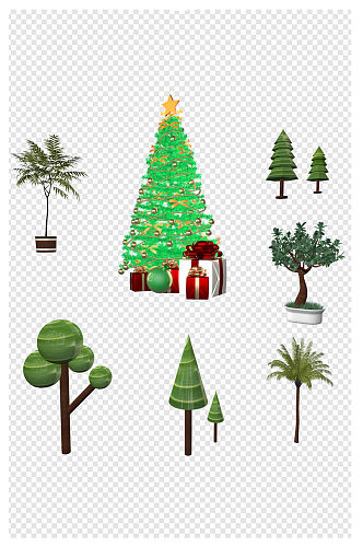 树卡通圣诞树树木素材