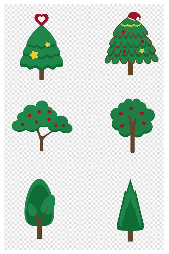 森林植物果树简约图标背景素材