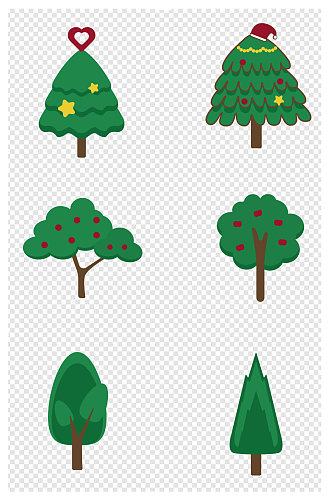 森林植物果树简约图标背景素材