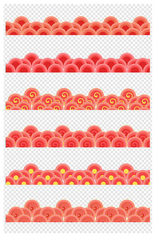 中国风祥云云纹花纹云山云海节日庆典装饰