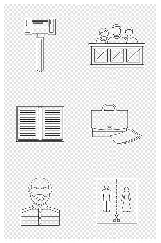 线描手绘可爱卡通世界法律日法院相关元素