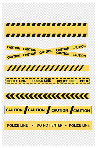黄色安全警戒线带危险警示标志