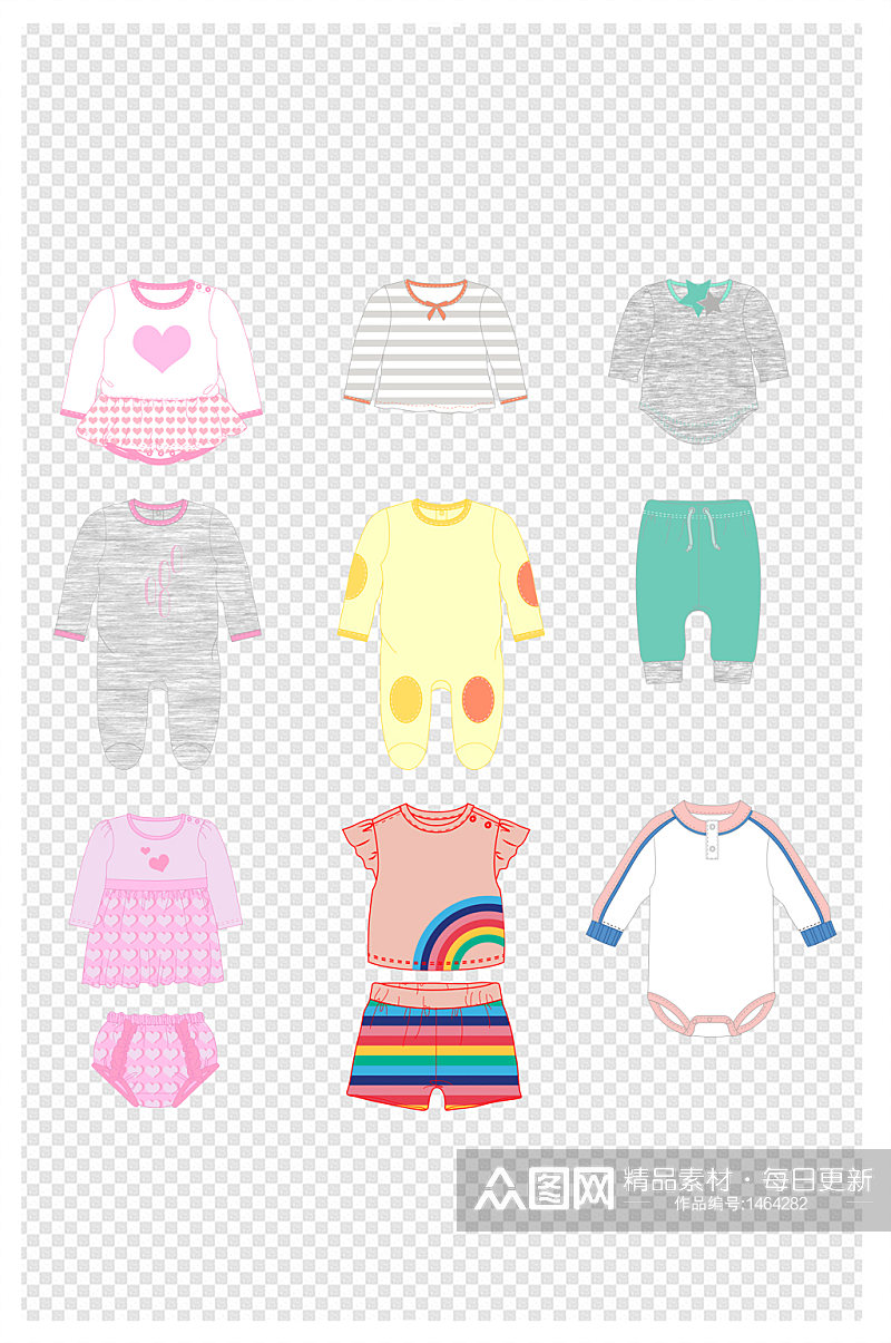 婴儿衣服手绘婴儿衣服婴儿的服装素材