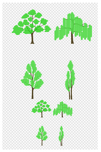绿色树树木卡通素材