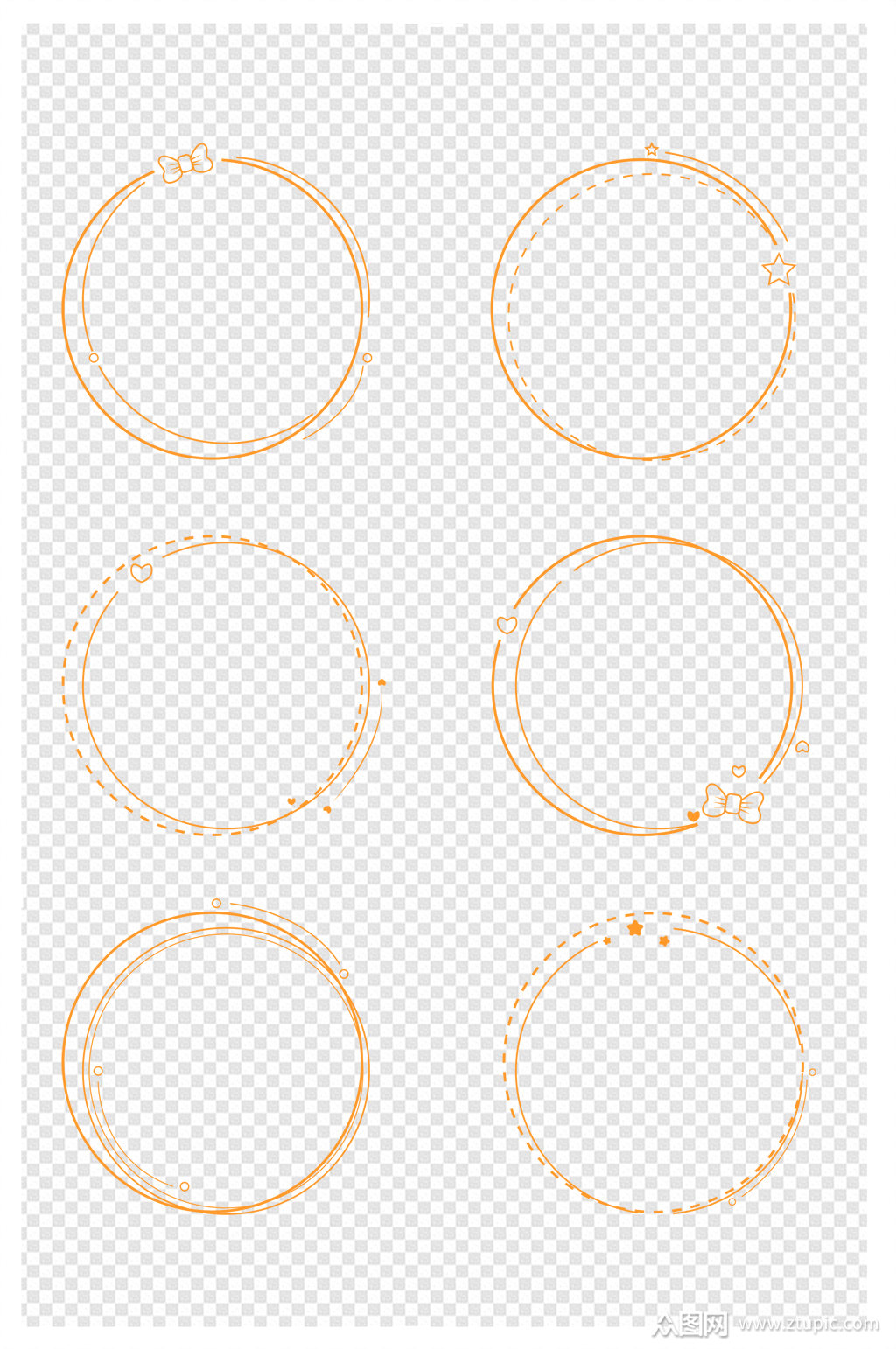 圆形边框卡通装饰线圈边框文本框内容框