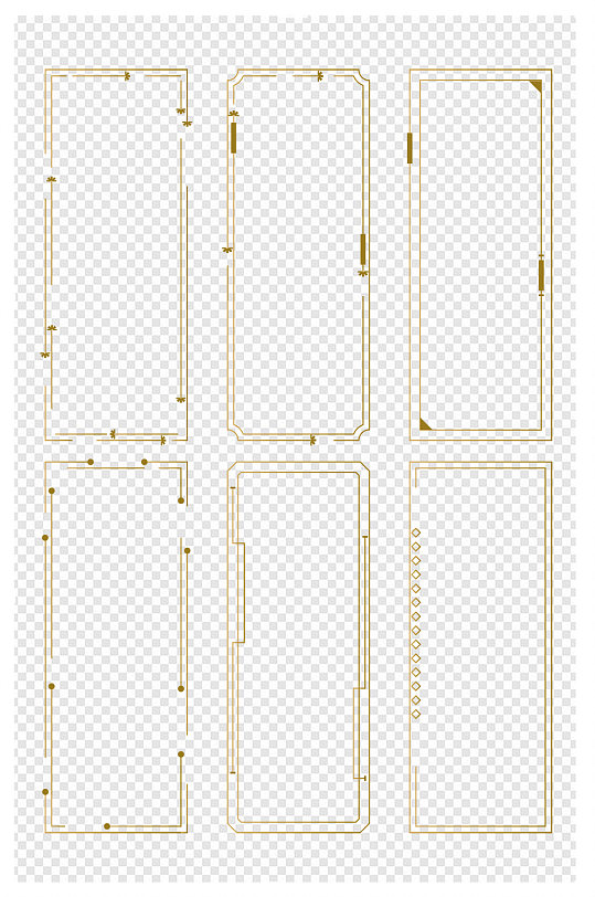 金色复古简约线条边框海报装饰文本框标题框