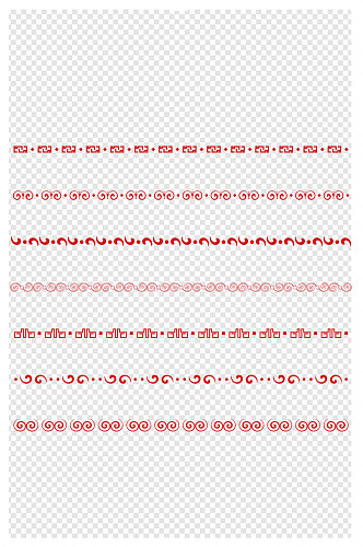 中式祥云分割线中国风红色云纹花纹纹理