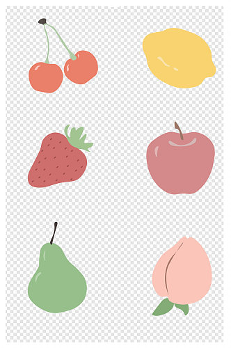 小清新水果卡通图案元素