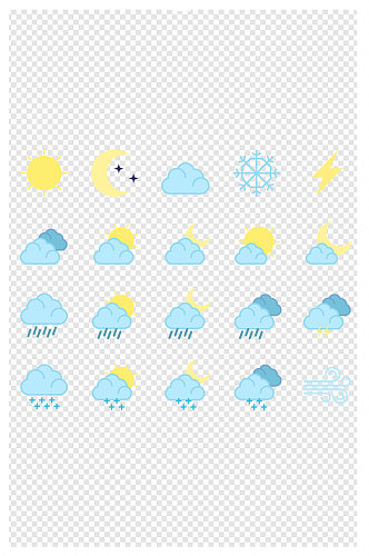 卡通天气图标元素