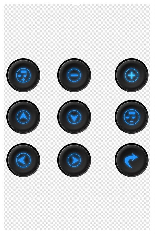 黑色磨砂按钮图标启动模式下图标