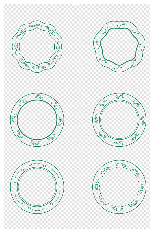 绿色小清新装饰边框圆形边框标题框文本框