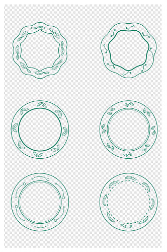绿色小清新装饰边框圆形边框标题框文本框