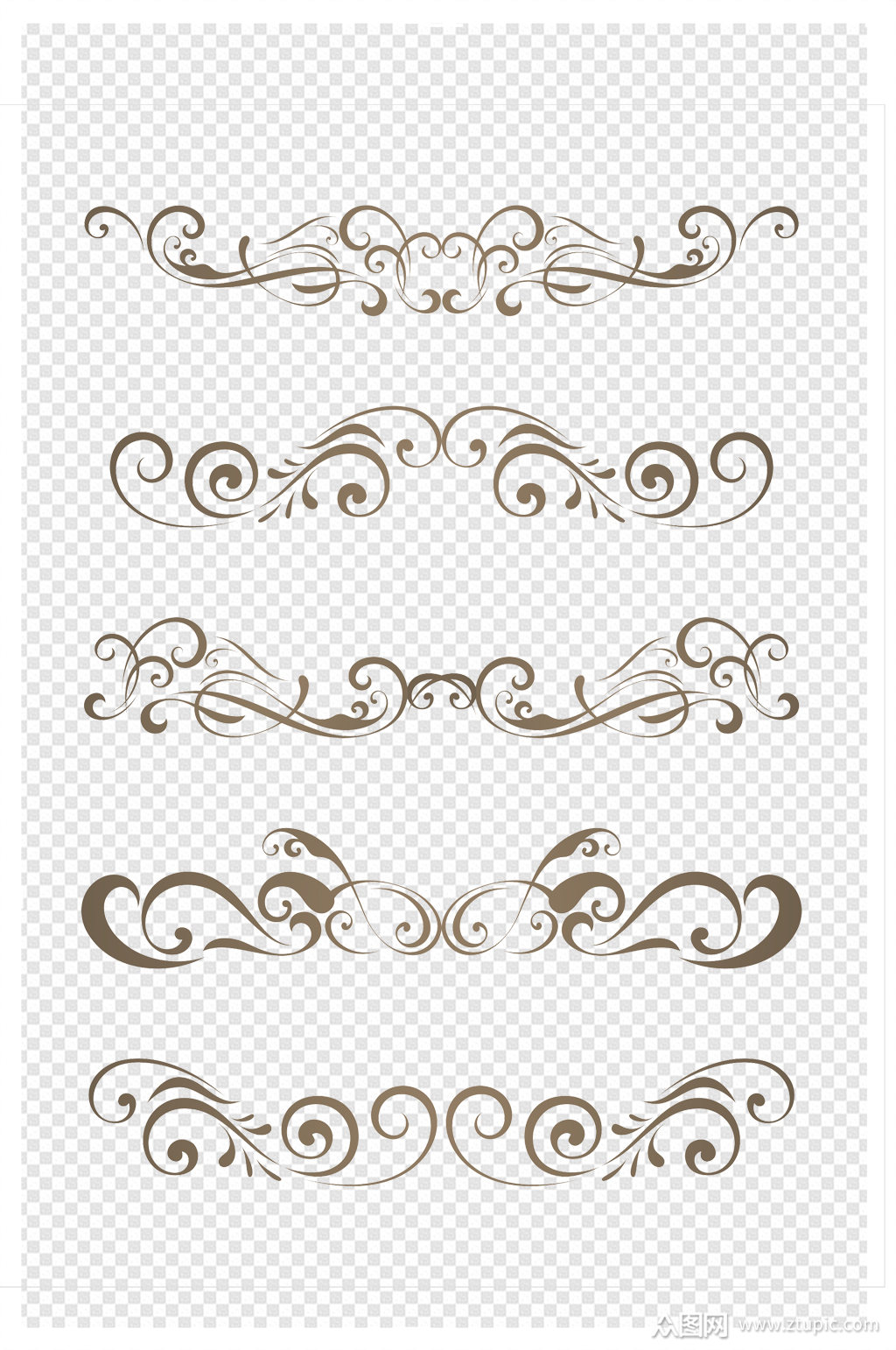 欧式古典花纹复古分割线元素素材