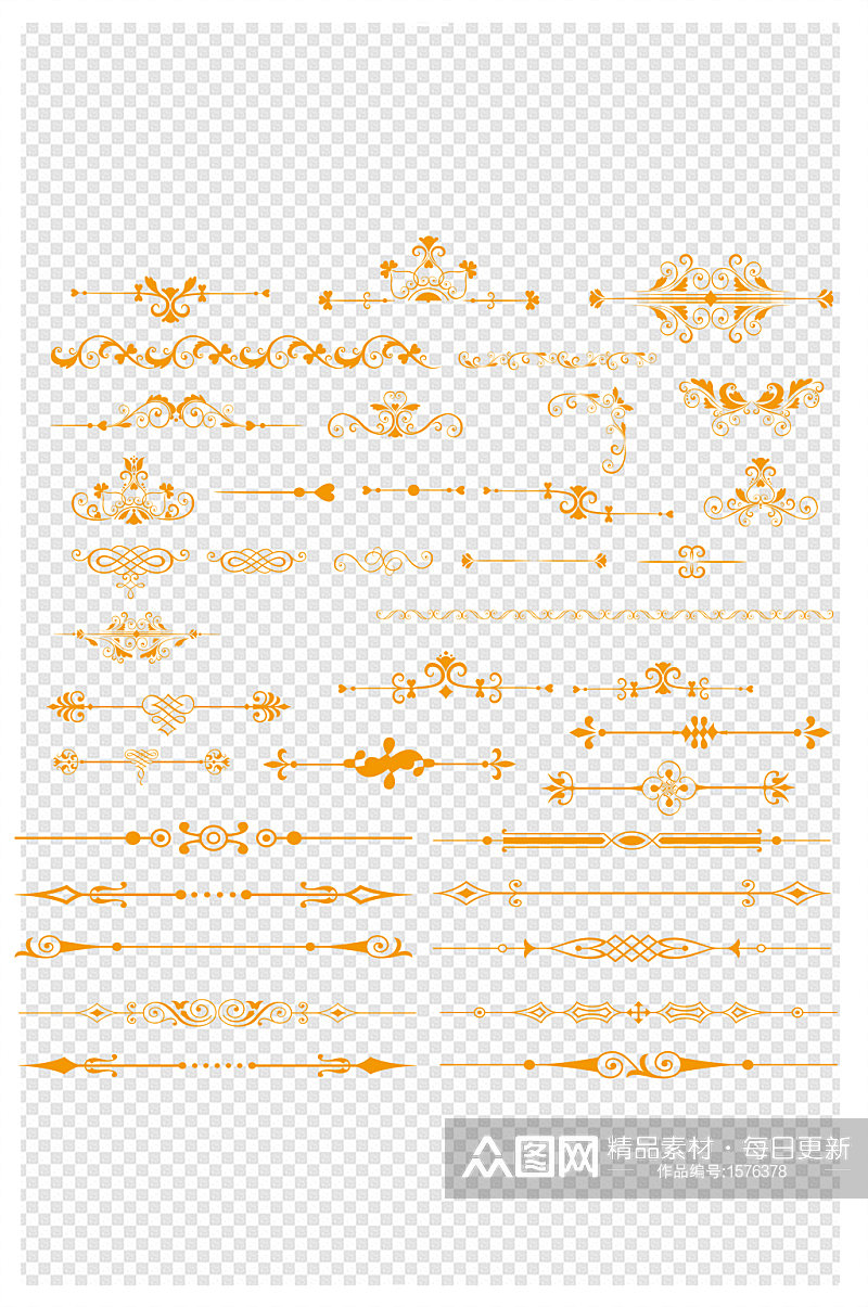 欧式花边线条装饰图案素材