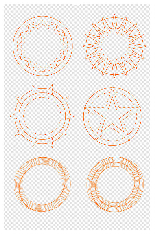 异能魔法科技圆形星形装饰边框纹样