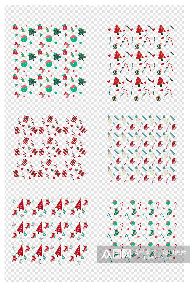 圣诞节可爱手绘蝴蝶结糖果底纹素材