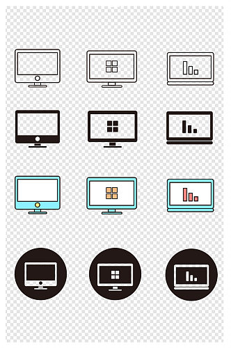 电脑笔记本一体机小图标元素