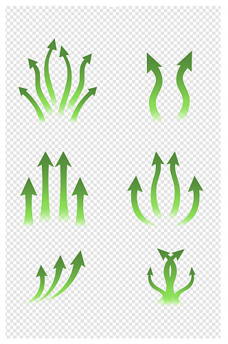 电商促销向上发散绿色环保箭头元素