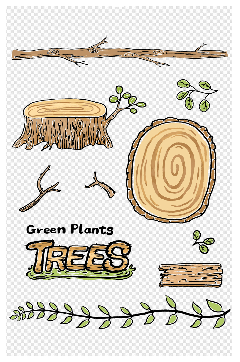 手绘卡通木板素材_手绘卡通木板模板_手绘卡通木板设计图片免费下载-众图网