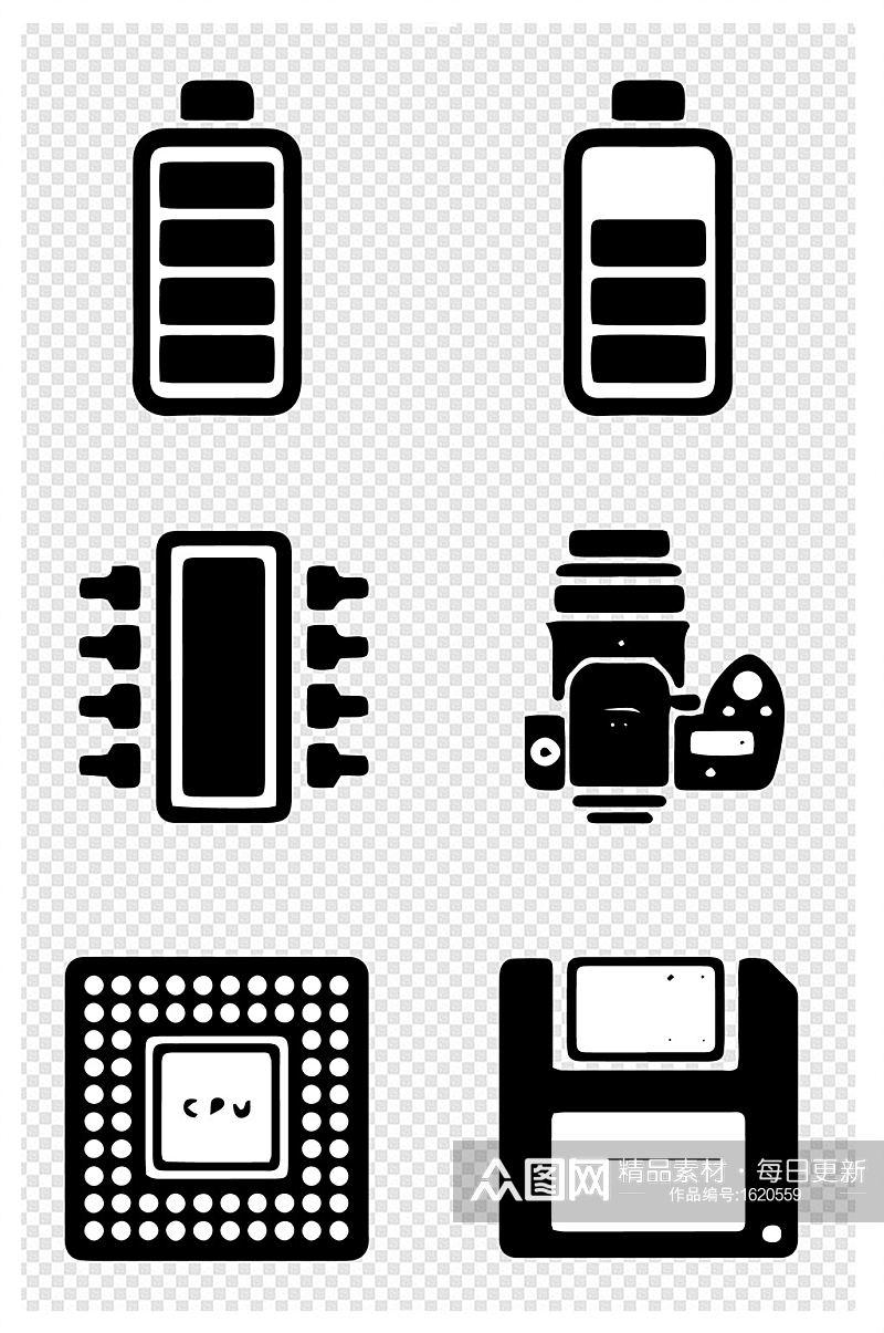 电子元件电池多媒体图标表示素材素材