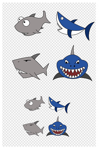 卡通鲨鱼组图呆萌卡通鲨鱼海洋生物