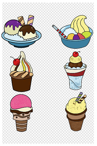夏日冰激凌组图漫画冰淇淋冷饮雪球