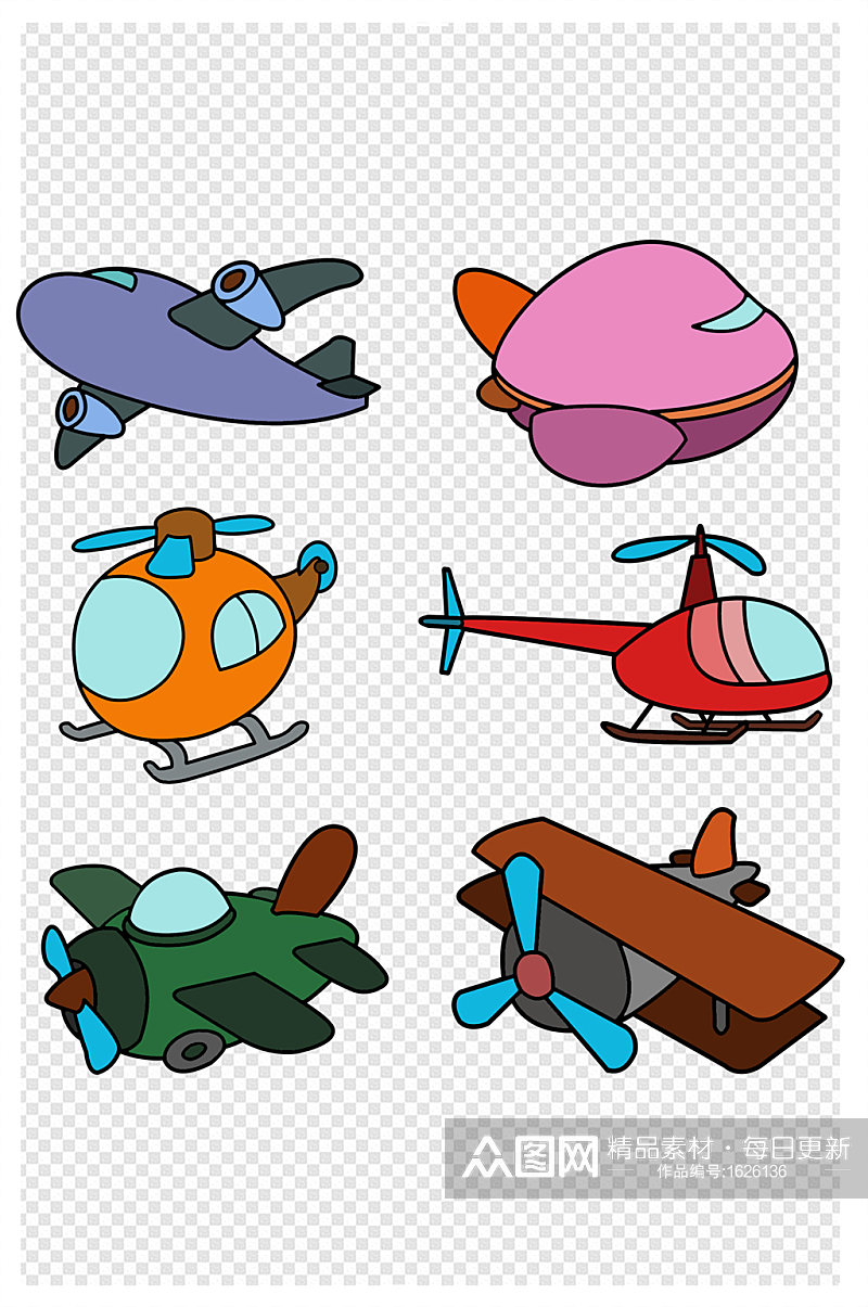 卡通飞机组图可爱飞机素材各式卡通飞机素材