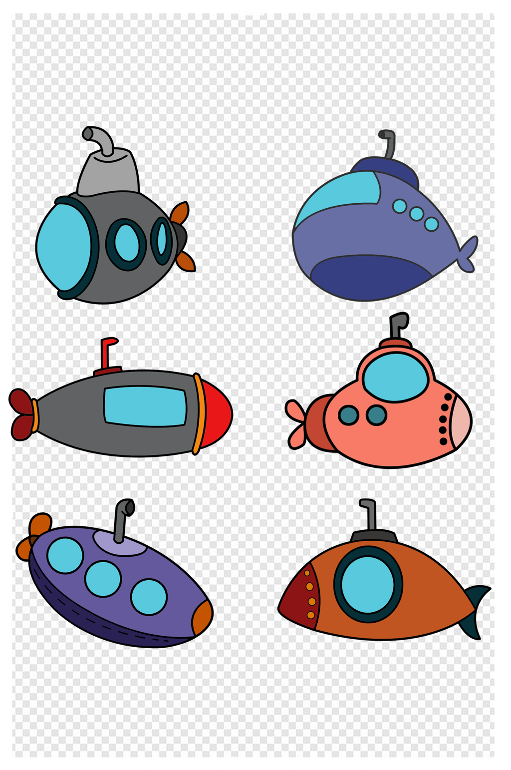 卡通潜水艇组图玩具