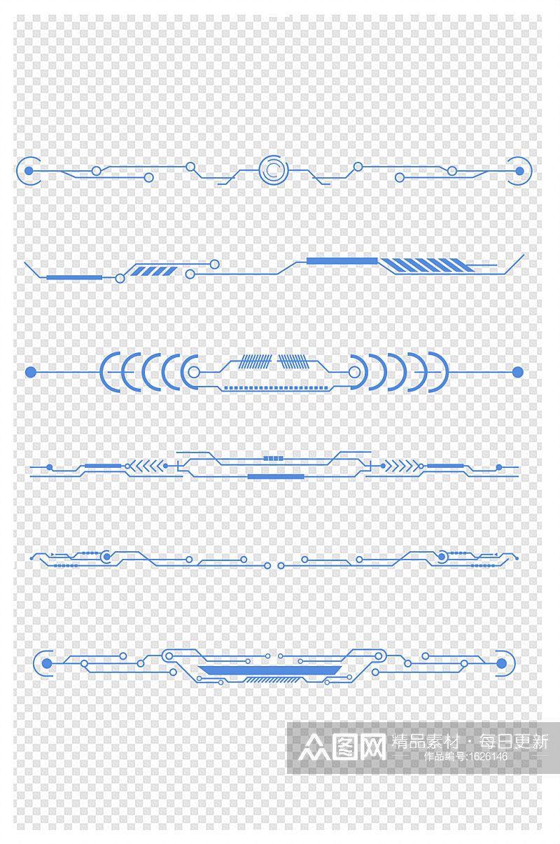 科技感线条花边底纹边框文本分割线素材