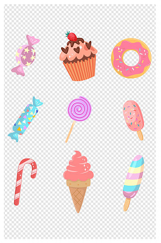 可爱小清新冰淇淋糖果蛋糕适量卡通元素