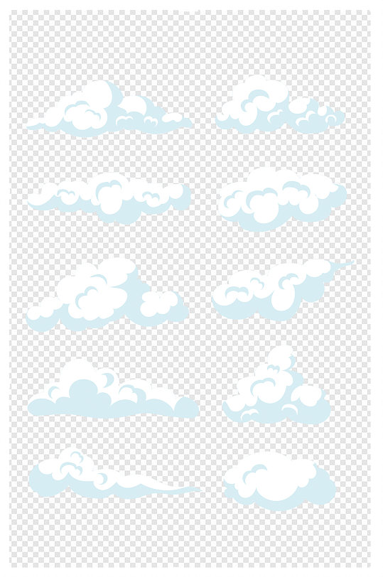 可爱卡通手绘云朵白云