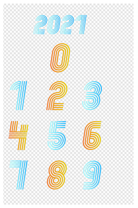 2021数字渐变海报艺术字
