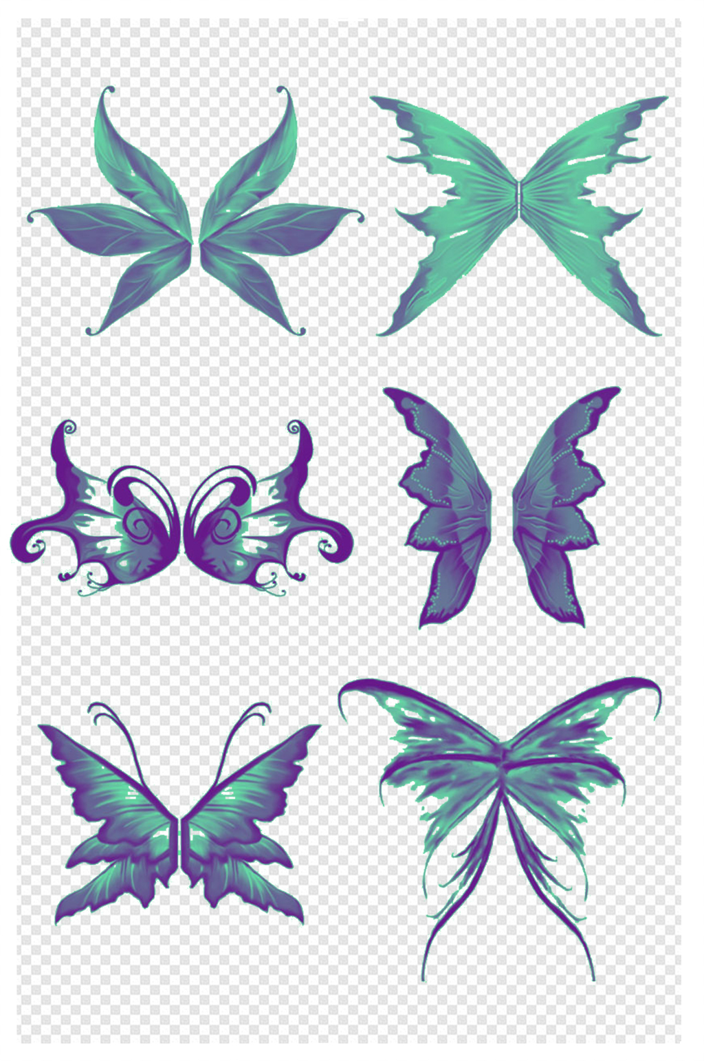 高清精美蝴蝶翅膀abr笔刷