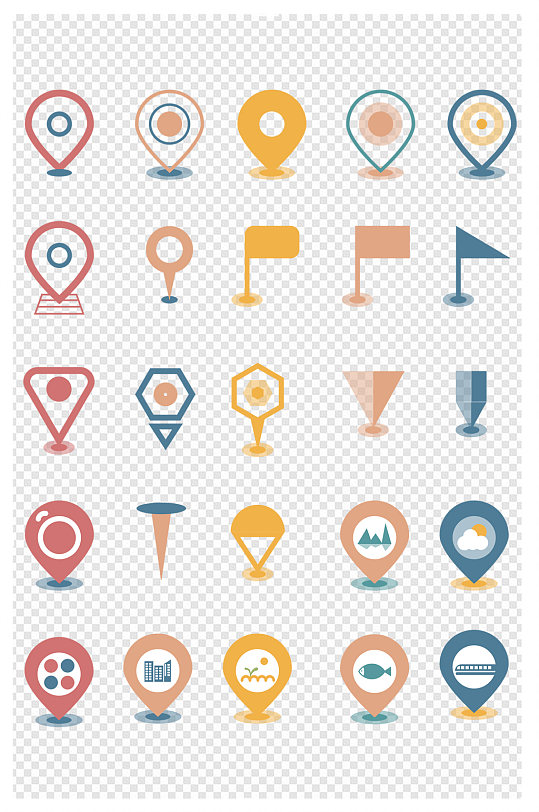 创意定位图标绘制