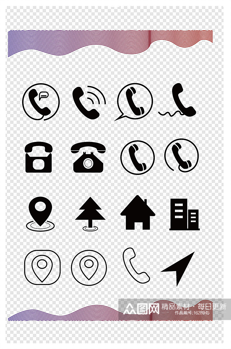 名片电话地址海报展板icon图标素材