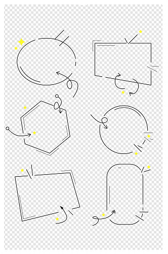 简约线条装饰框气泡对话框文本框内容框
