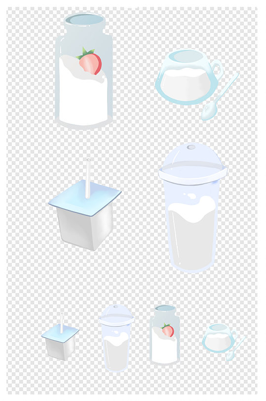 酸奶背景手绘卡通酸奶元素小清新简约