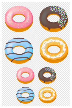 甜甜圈食物卡通插画