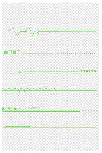 简约线条小清新绿色页眉页脚分割线素材