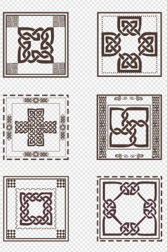复古中国风古典装饰纹理纹样方框设计素材