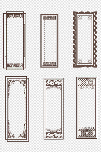 中国风古典复古屏风纹理装饰方框标题框素材
