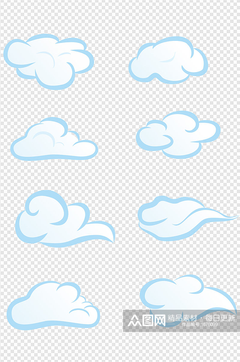 蓝色云朵素材图案素材