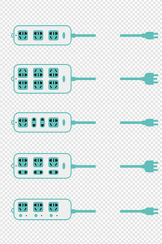 手绘电源充电插座插排插线板元素